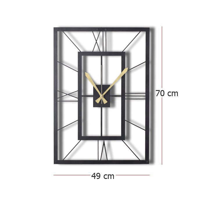 Wallity Reloj de Pared Decorativo de Metal November XL 70x49 cm Negro Elegante para Salón y Dormitorio